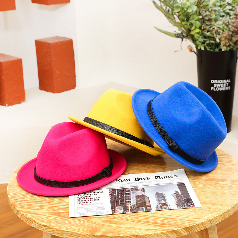 Autumn And Winter Pure Wool Rolled Edge Short Brim Bell British Gentleman Hat