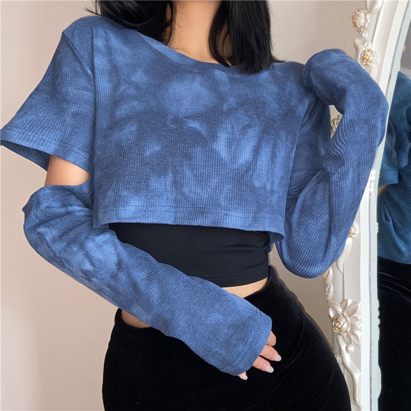 New Tie Dyed Women's Short Bottoming Shirt