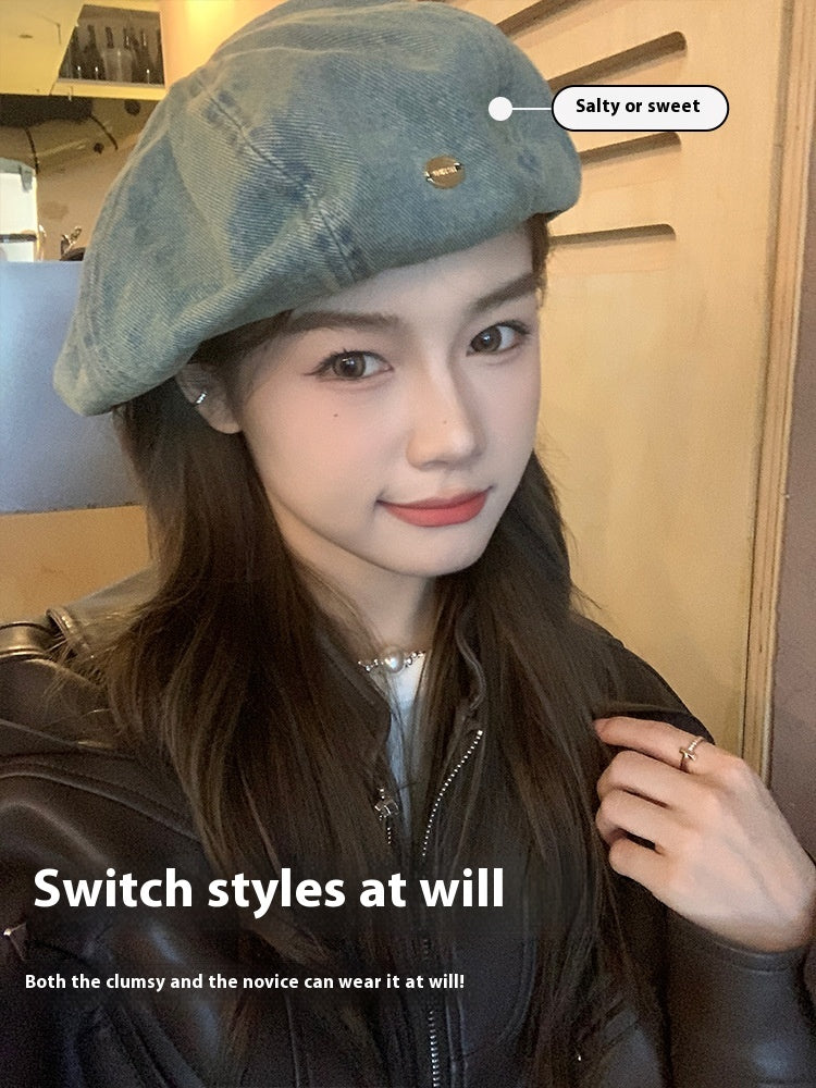 Do The Old Cowboy Beret Women's Autumn And Winter Big Head Circumference