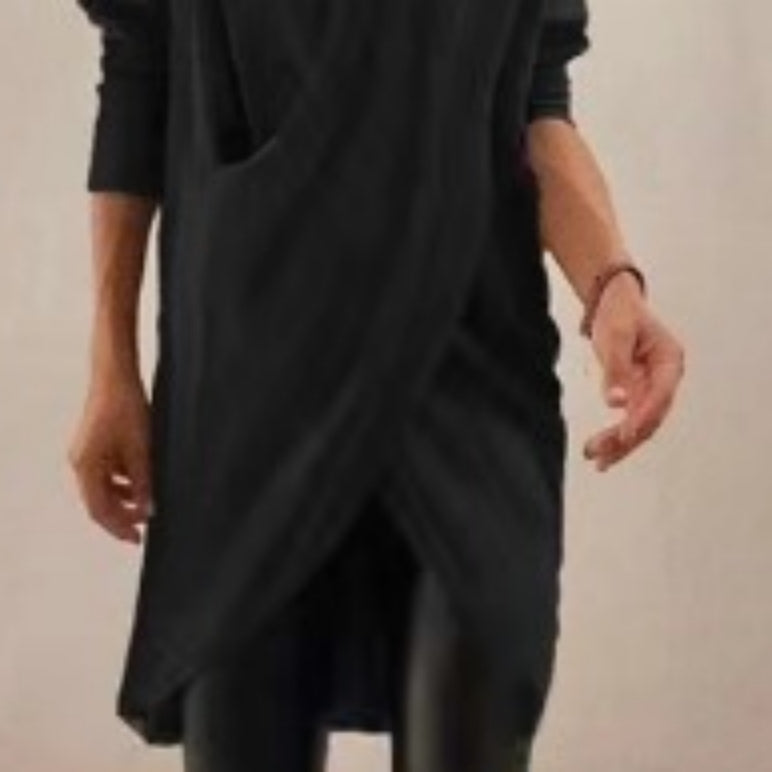 Cross Design Black Dress