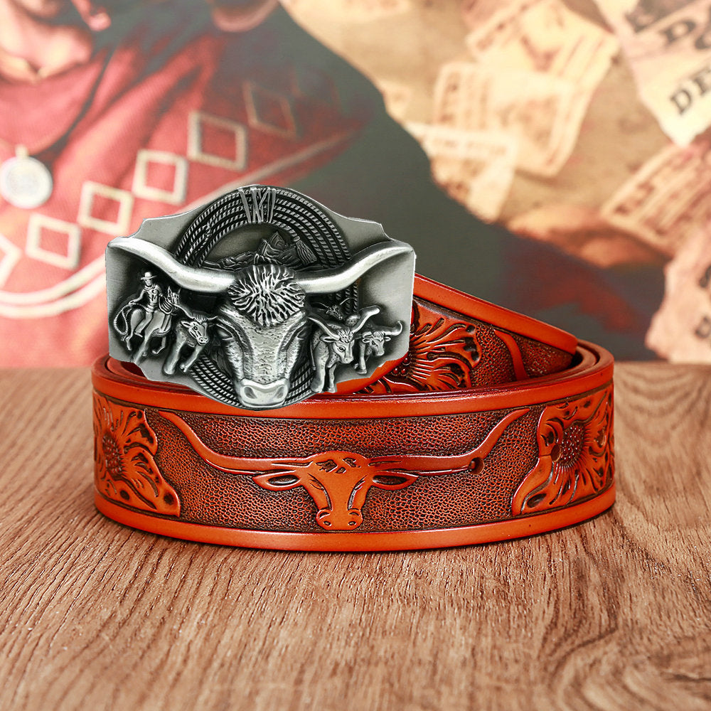Western Denim Natural Year Cowhide Craft Belt
