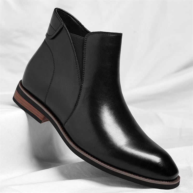 Mens Retro High-Top Formal Short Leather Boots