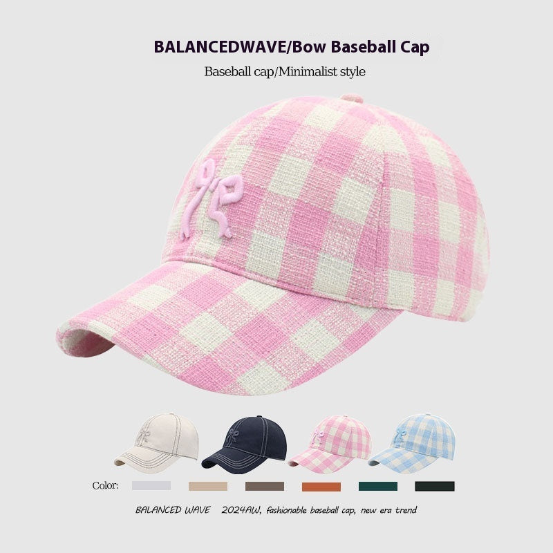 Spring Three-dimensional Embroidery Bow Baseball Cap Women's Fashionable Peaked Cap Sun Protection Hat