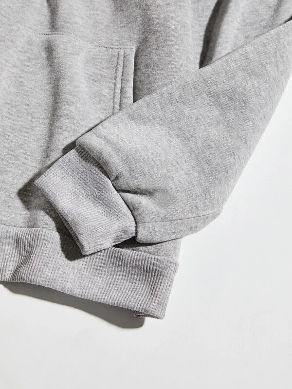 Efterårs- og vinterbrystprintet hættetrøje, afslappet løs sweater