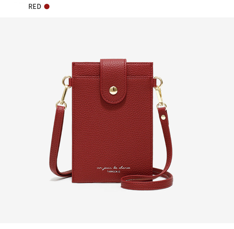 Mini niche koreansk stil tynd skuldertaske til kvinder med plads til telefon