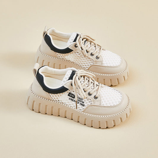 Womens Mesh Breathable Height-Boosting Sports Casual Shoes
