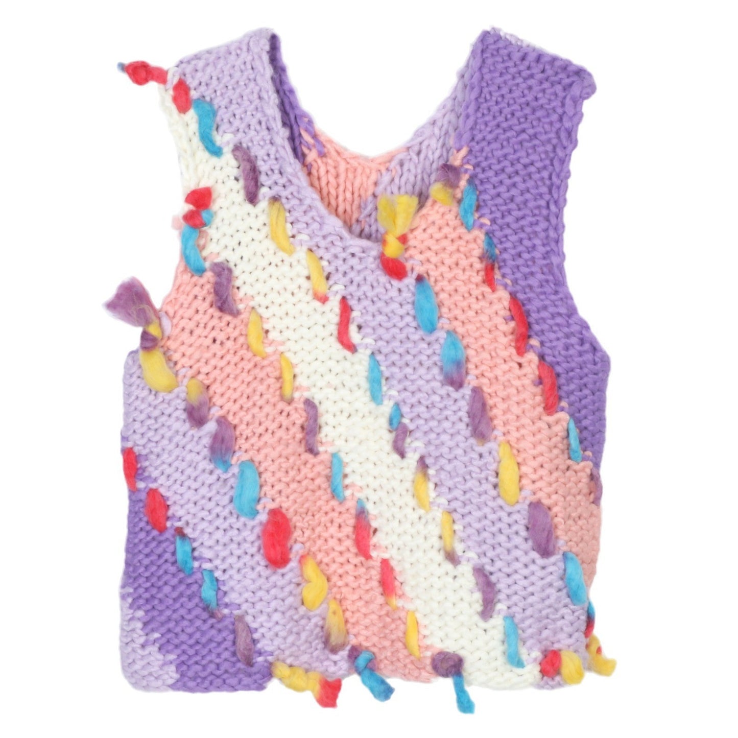 French Vest Sleeveless Sweater Women's Color Hand Crochet