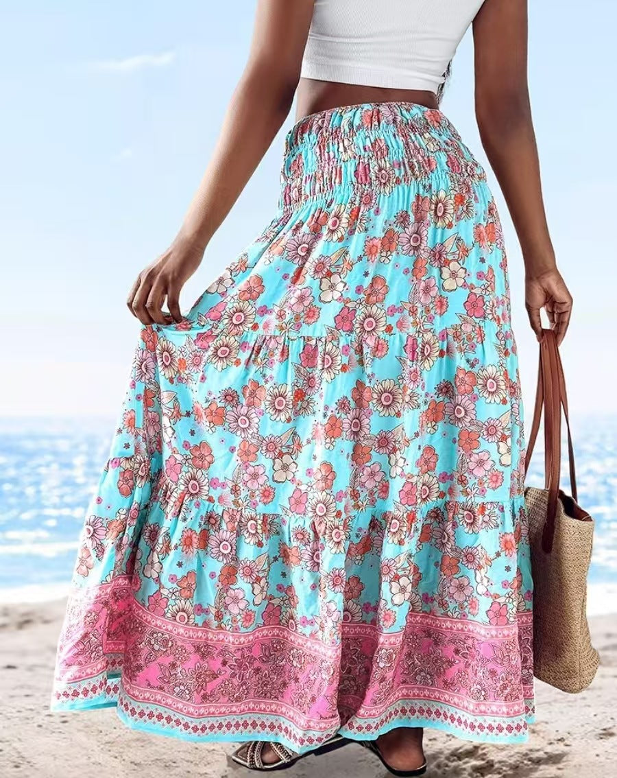 Summer Fashion Suspenders Sexy Backless Tube Top Swing Skirt