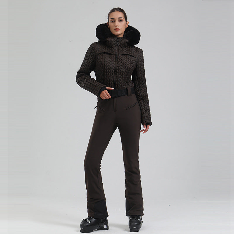 Waterproof Thermal And Windproof Sports Outdoor Women's One-piece Ski Suit