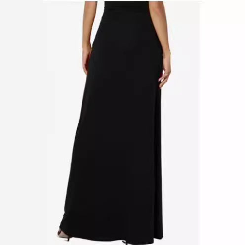Versatile Solid-Color Drawstring Skirt For Women