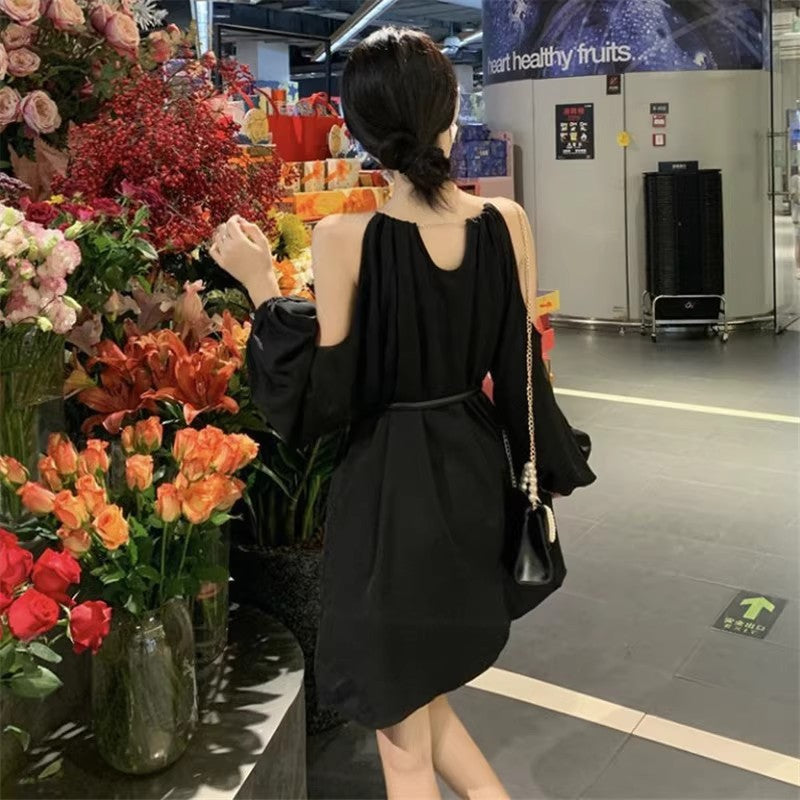 Stylish Relaxed-fit Long-sleeve Dress For Women