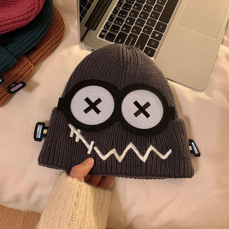 Cartoon-Knit Beanie For Fall And Winter