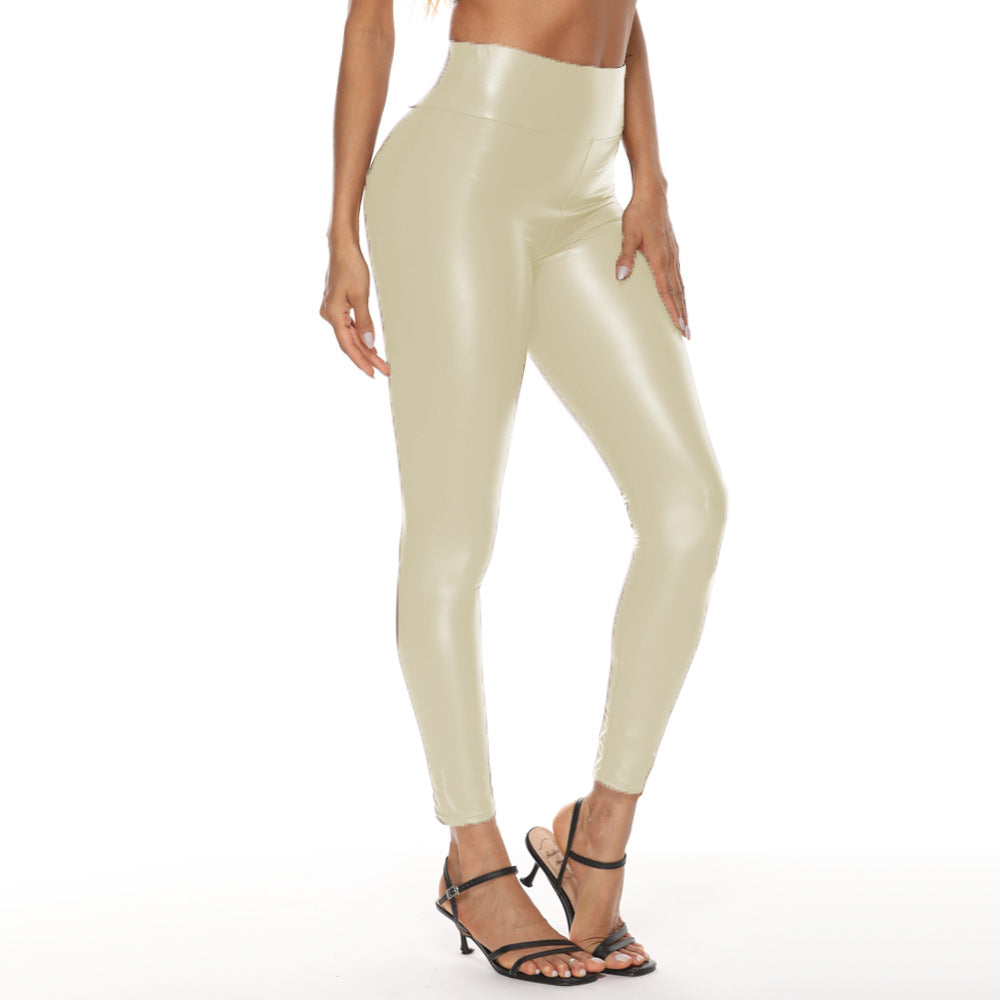 New Multicolor Leather Pants For Women With High Waist And Hips