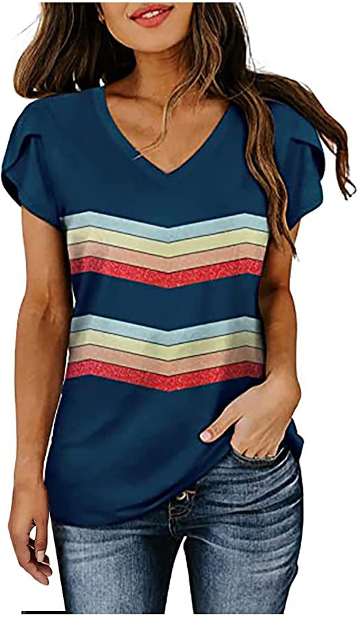 Milk Silk Abstract Character Positioning Printed V-neck