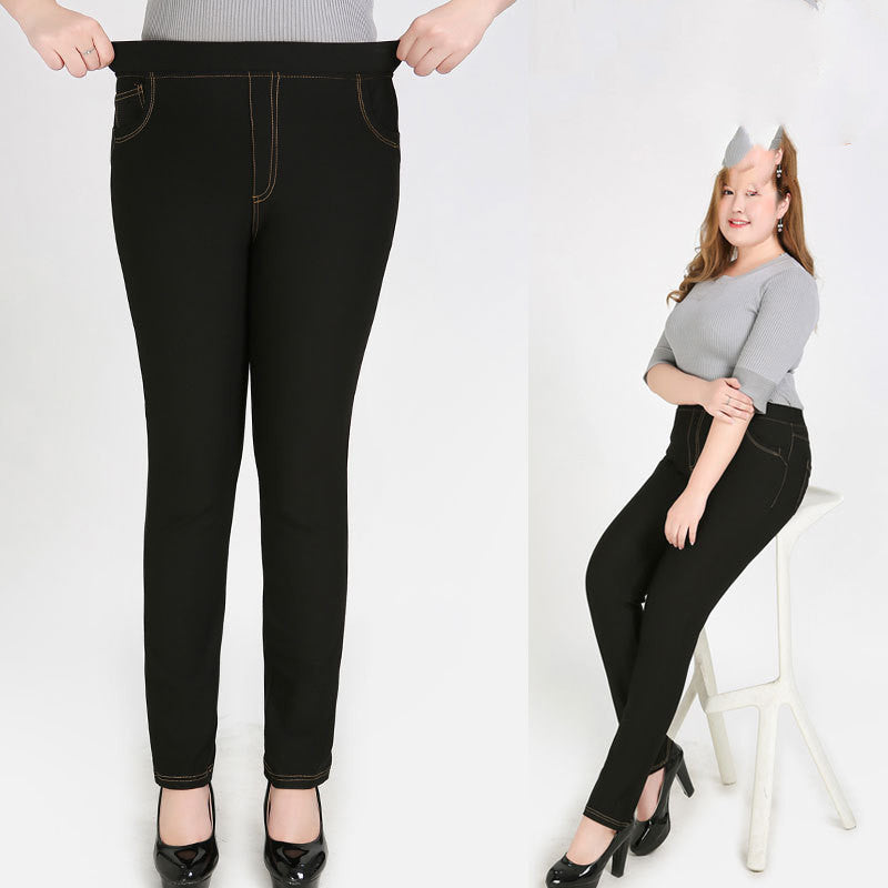 Oversized Jeans til Kvinder, Efterår, Stræk, Høj Talje