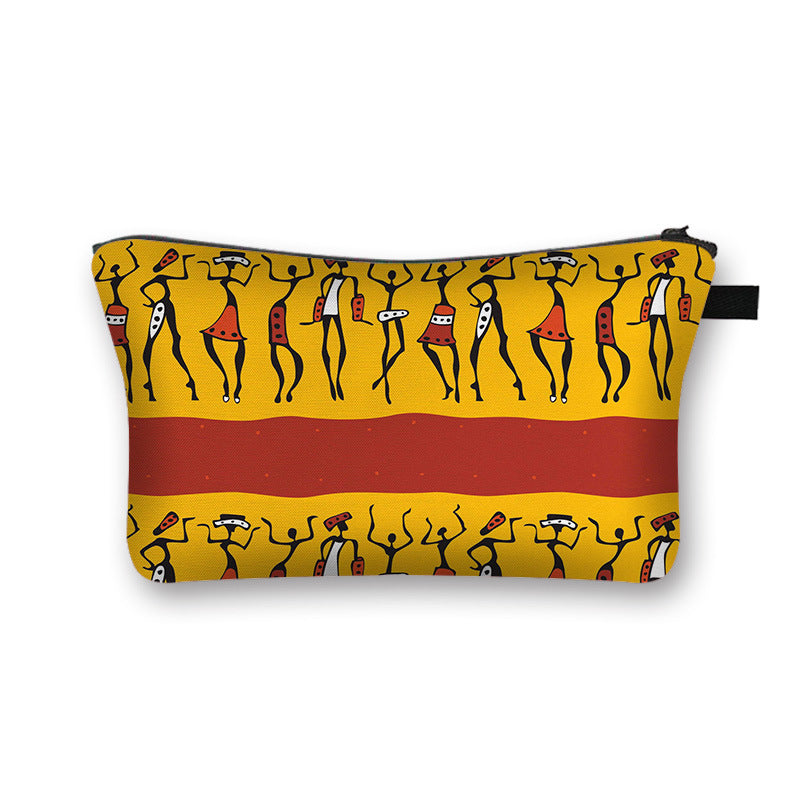 Ny Geometrisk Print Polyester Kosmetiktaske Stor Kapacitet Clutch Taske Dame Mode Rejse Opbevaringstaske