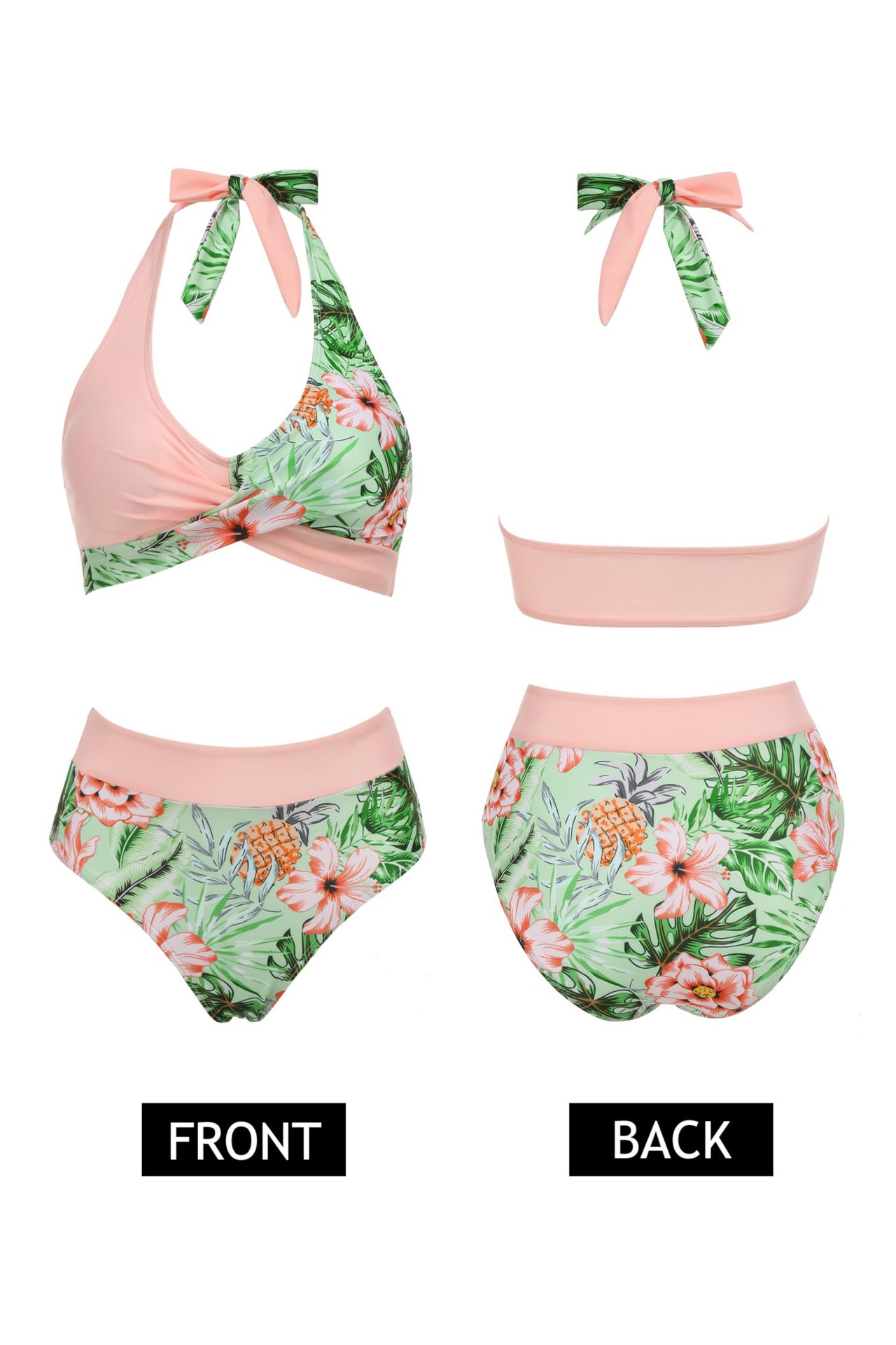 Multi-color Optional Chest Cross Bikini Swimsuit Two-piece Suit