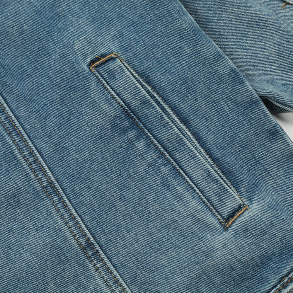 Embroidered Letters Denim Clothes Jacket Men's Trendy Punk
