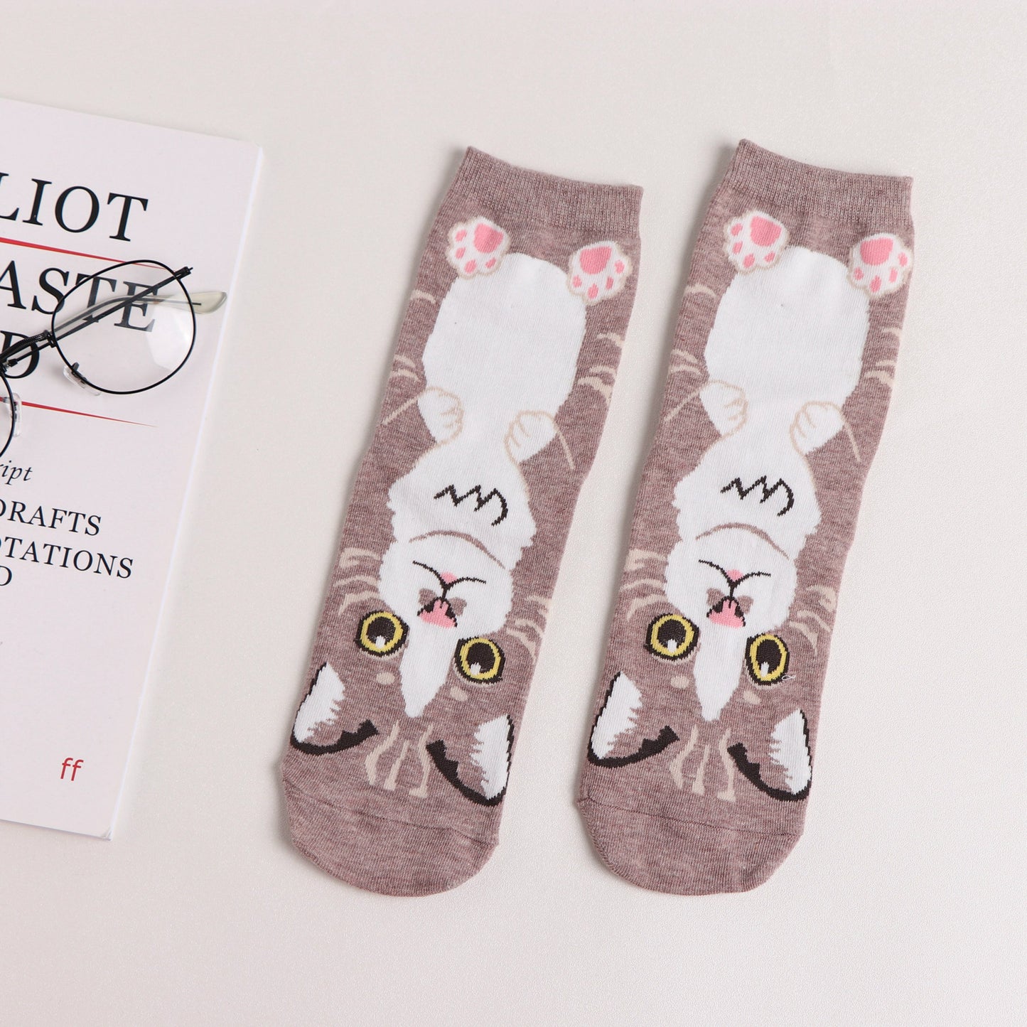 Straight Socks Animal Cute Female  Cat Cotton Comfortable Tube Socks