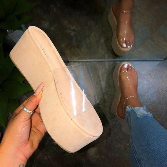 New European And American Thick-soled Color Sandals