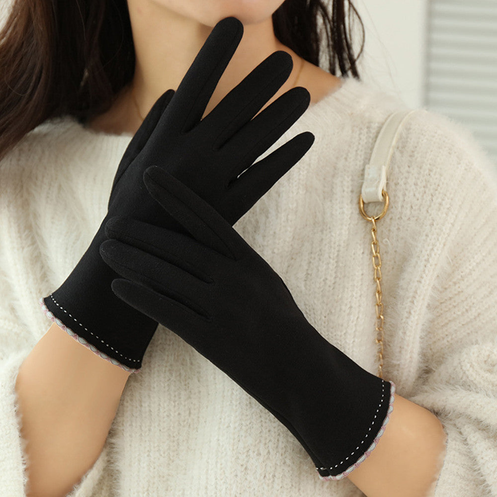 Women's Fleece Gloves Warm And Cold Protection Cute Touch Screen