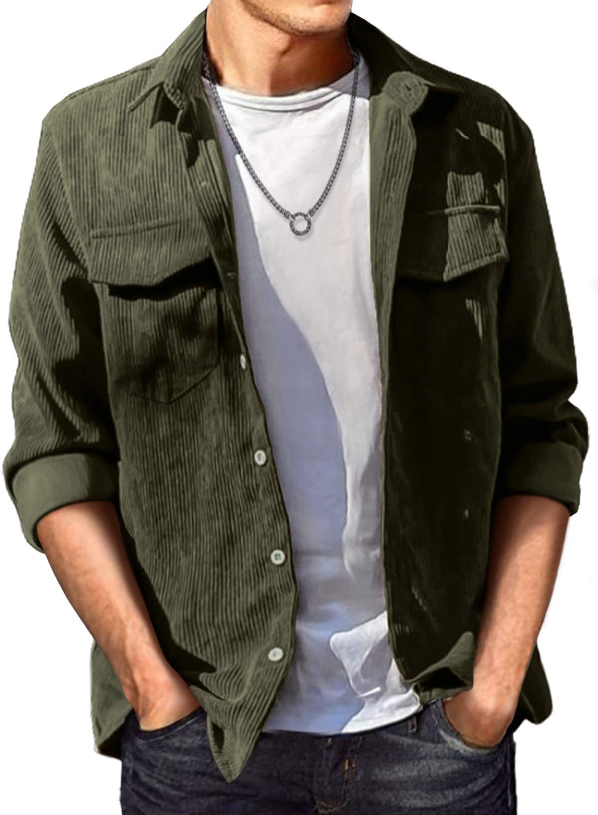 Solid Color Lapel Loose Long-sleeved Shirt