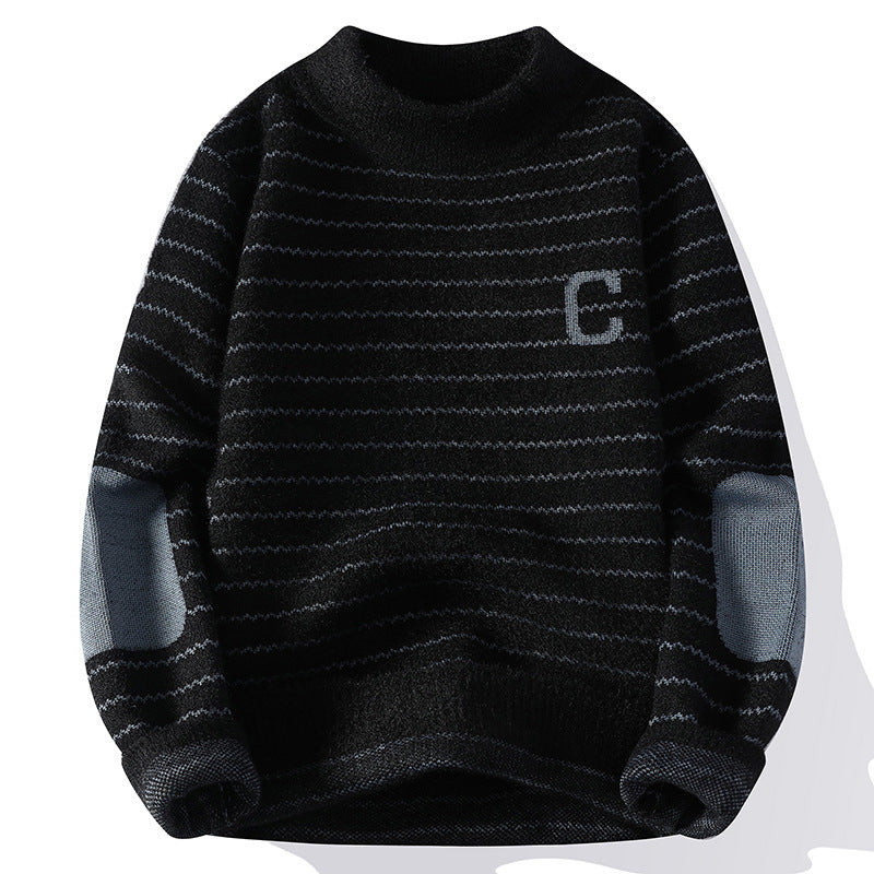 New Half Turtleneck Faux Mink Cashmere Sweater Men