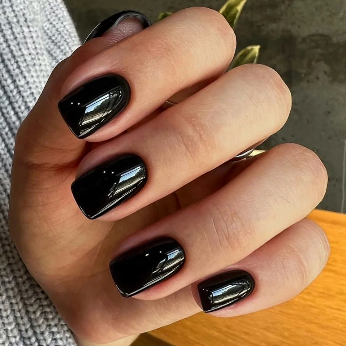 Short Square Solid Color Nail Shaped Piece Wear Armor