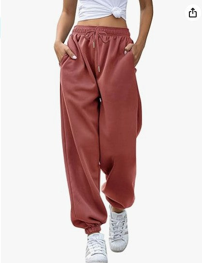 Women's Loose Leisure Sports Drawstring Wide Leg Ankle Banded Pants
