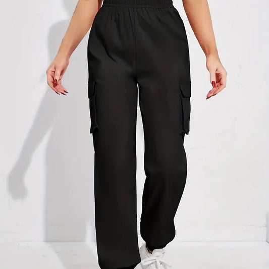 Women's Workwear Loose High Belt Pockets
