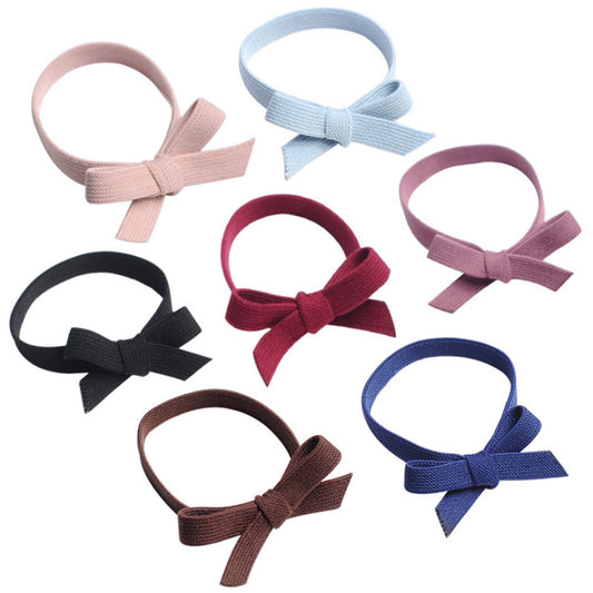 Korean Version Of The Net Red Solid Color Bow Tie Hair Rubber Band