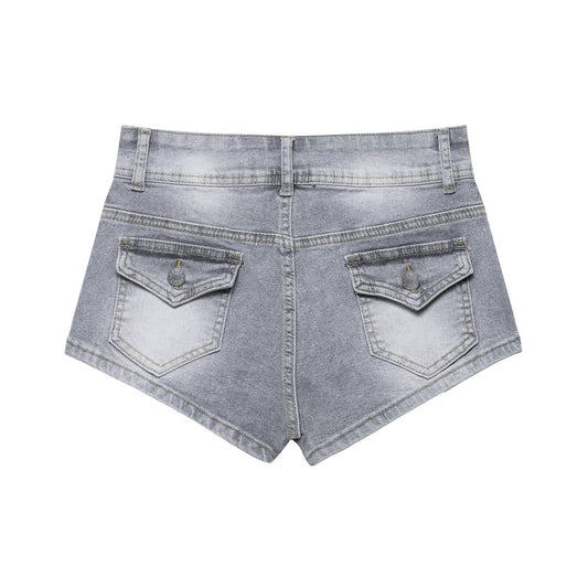 European And American Low Waist Navel Sexy Sweet And Spicy Shorts Slim Jeans For Women