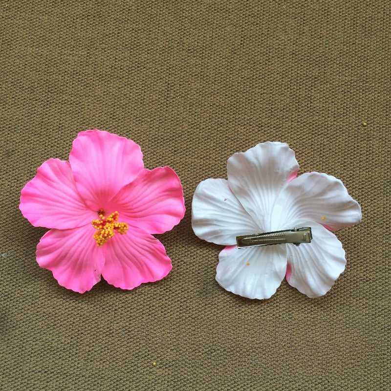 Sweet Seaside Beach Degree Hibiscus Rosa-sinensis Flowers Hairpin Side Clip