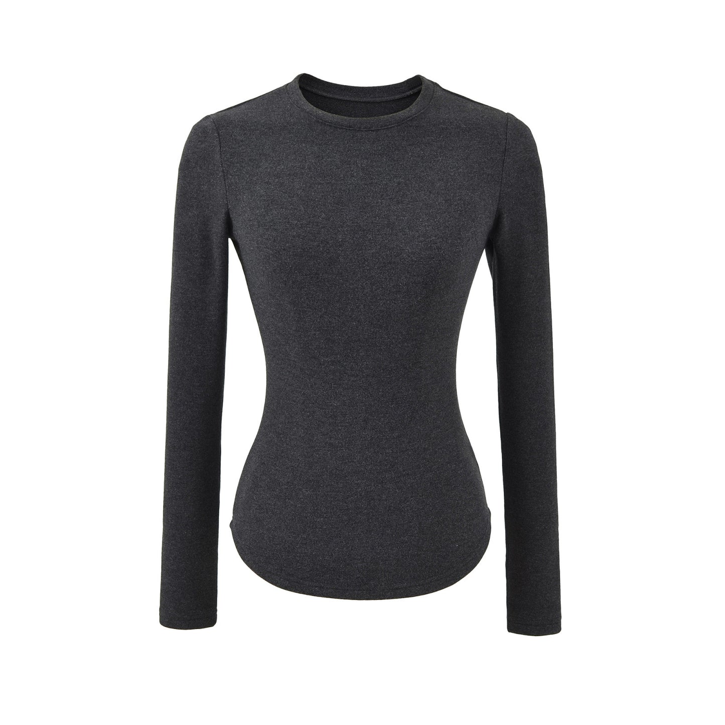 Double-sided Brushed Waist-cinching Warm Long-sleeve T-shirt