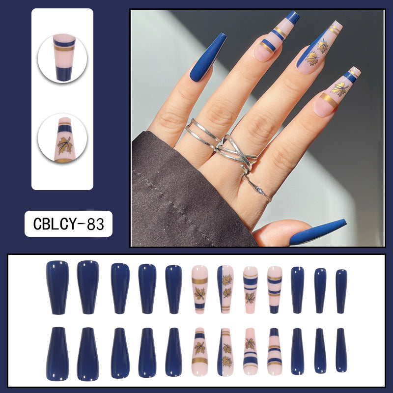 Wear Nail Long Pointed Nail Blooming Gradient Electroplating Nail Patch