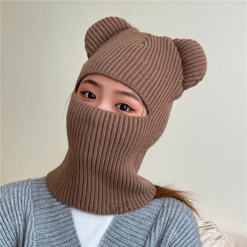 Women's Bear Ears Wool Pullover Hat