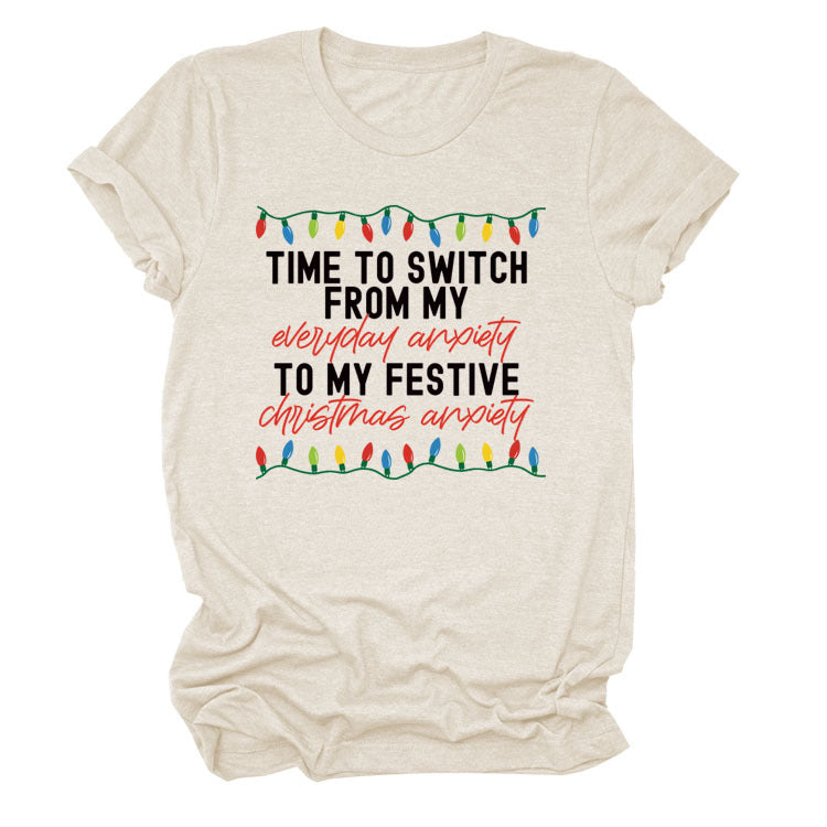 Pattern Printing Casual Short-sleeved T-shirt Women's Tops