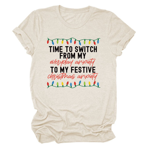 Pattern Printing Casual Short-sleeved T-shirt Women's Tops