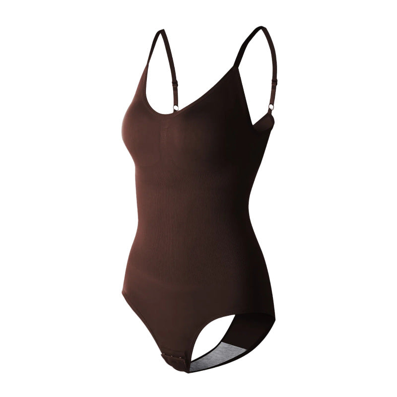 Sømløs Kropsformende Mave Indsnævrende Hofteløftende Stor Størrelse Hofteløftende Slank Jumpsuit