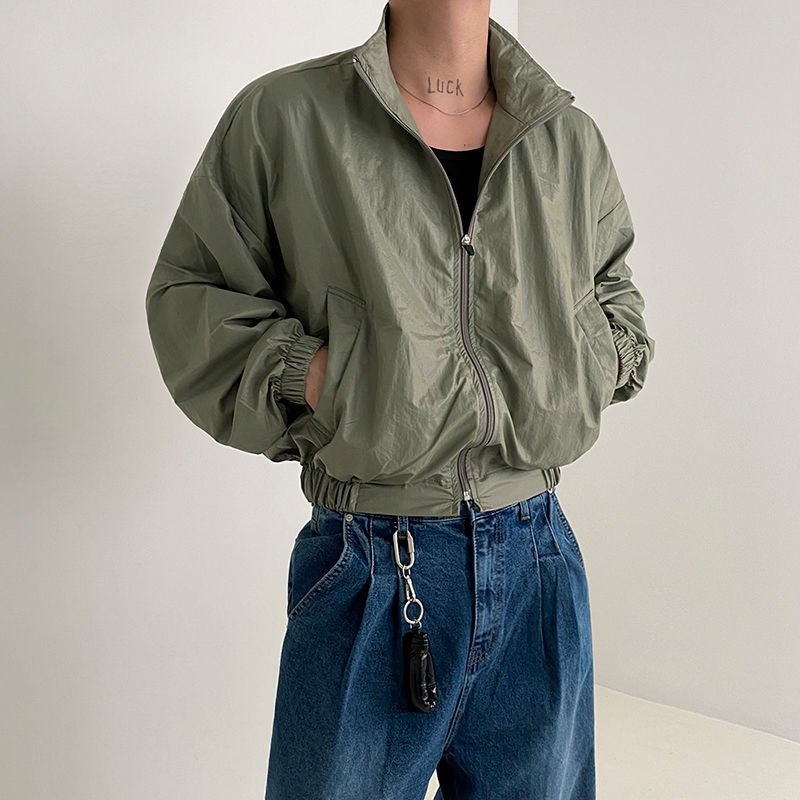 Solid Color High-grade Short Zipper Jacket