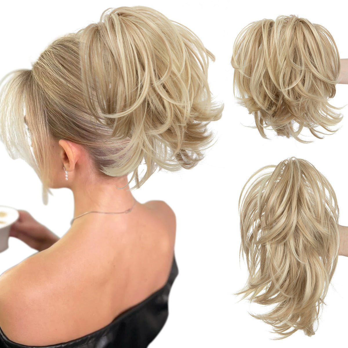 Wig Female Ponytail Short Grip Curly Hair