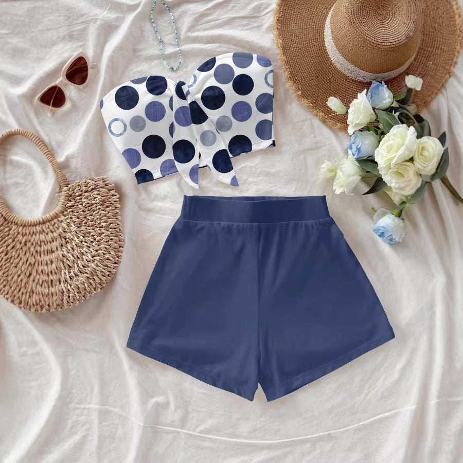 Summer Vacation Tube Top And Shorts Set