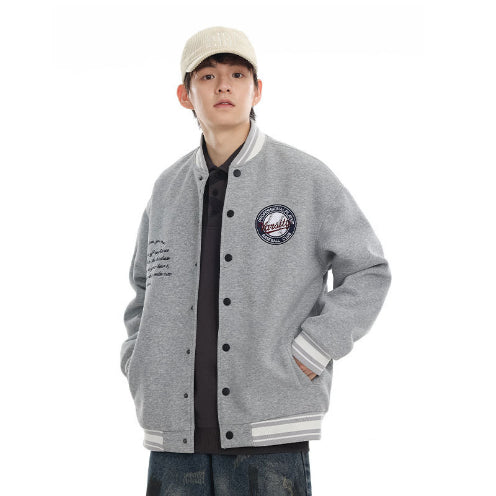 Amerikansk Retro Broderet Baseballuniform Jakke