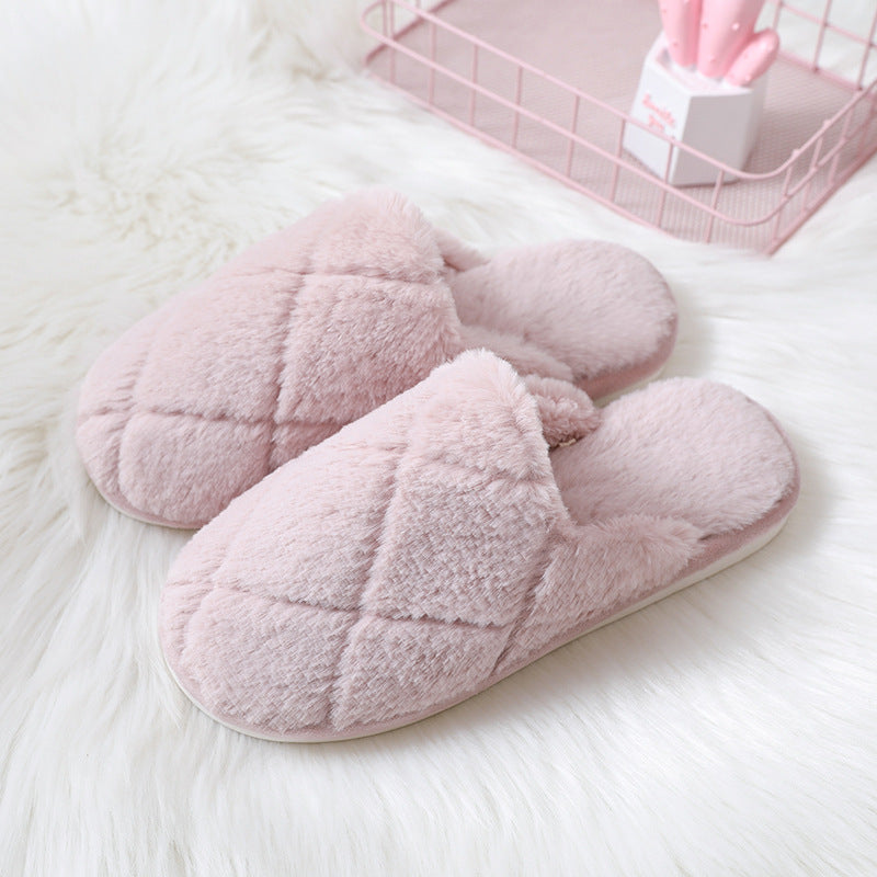 Furry Slippers Indoor Household Soft Bottom To Keep Warm