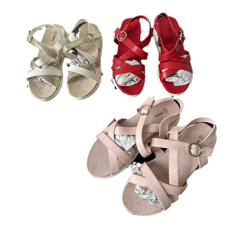 Summer New Round-toe Sandles Daily Wear Fashion All-matching Casual