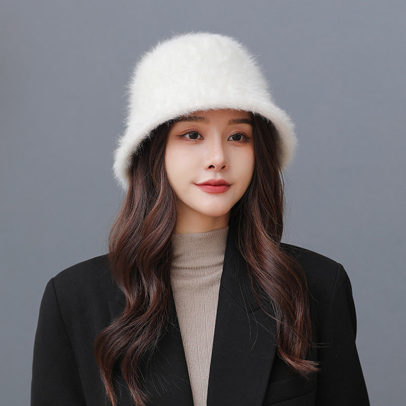 Rabbit Hair Bucket Fashionable Warm Hat