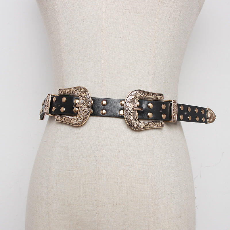 Dark Metal Punk Rock Girl Handsome And Full Of Jeans Belt
