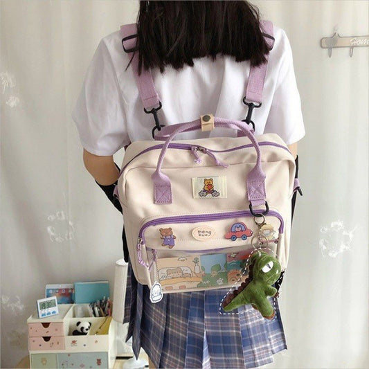 Dual-use Schoolbag Japanese Cute Cartoon Large Capacity Portable Crossbody