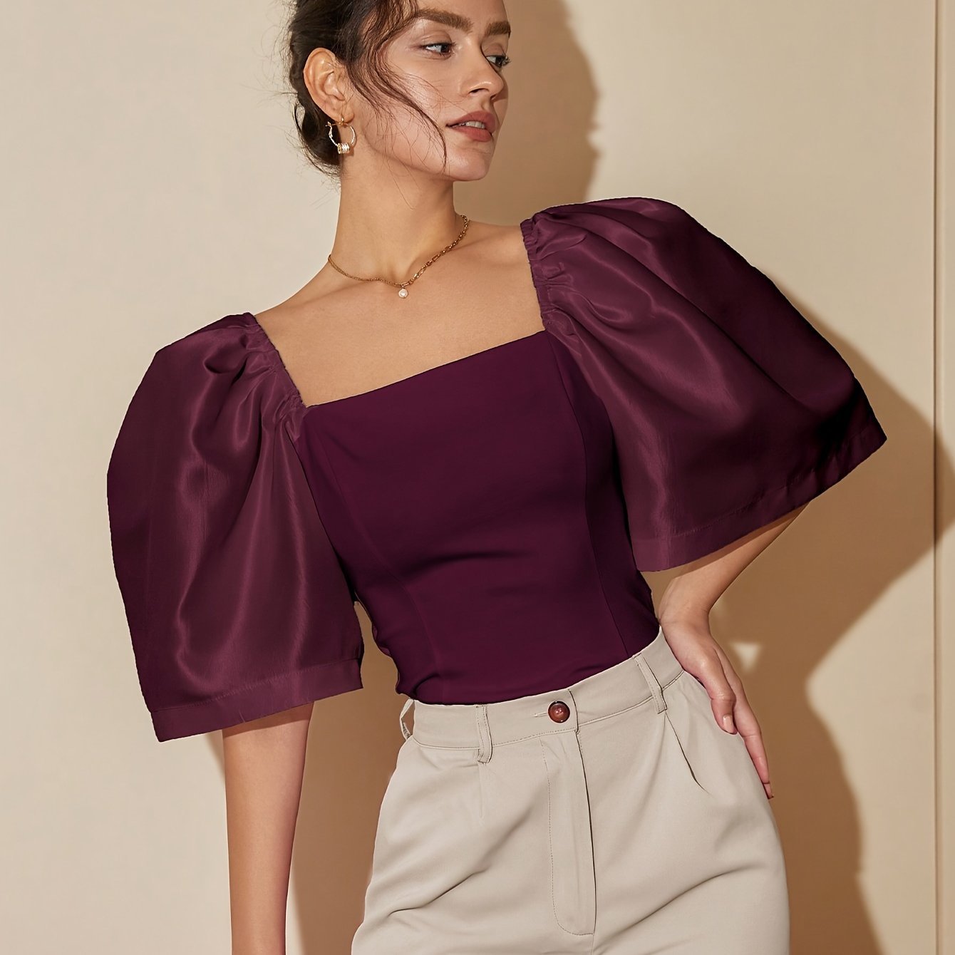 European And American Polyester Elegant Top