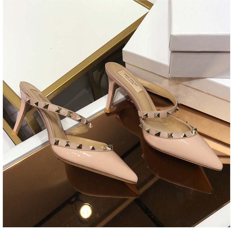 Stiletto Point Toe Rivet Sandals